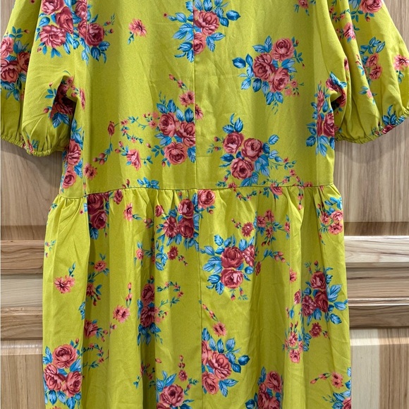 Piper & Scoot Yellow Multicolored Floral Sundress with Puff Sleeves Size XL - Picture 13 of 15